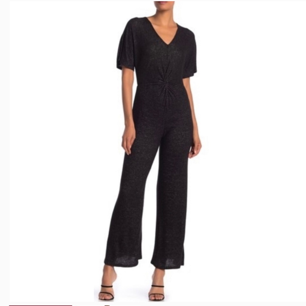 The Vanity Room Front Twist V-Neck Jumpsuit